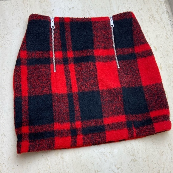 ASOS Red and Black Buffalo Check Plaid Skirt | Size US 4 | NWT - Picture 2 of 7